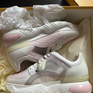 Fendi White and Pink Sneakers